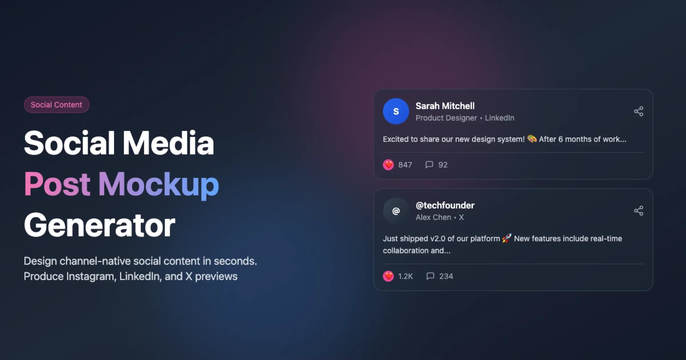 Social Media Post Mockup Generator